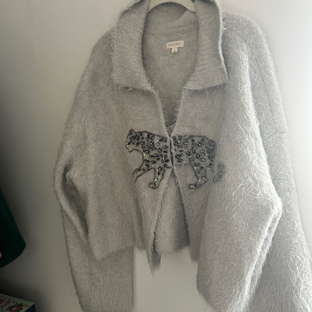 Pilcro Leopard Cardigan